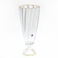 Ваза на ножке Bohemia Gold Scallop 35 см купить необычные на заказ