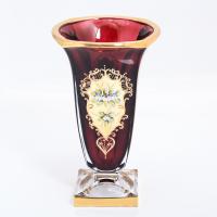 Ваза красная Bohemia Gold Magma 33 см купить необычные на заказ