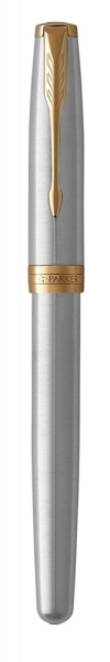 Перьевая ручка Parker Sonnet , Stainless Steel GT, перо: F или М, цвет чернил: black, в подарочной упаковке