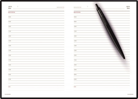 Подарочный набор: Шариковая ручка Parker  Jotter XL SE20 Monochrome в подарочной упаковке, цвет: Black, стержень: Mblue и Ежедневник зеленый недатиров