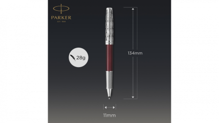 Ручка-роллер Parker Sonnet Premium Refresh RED CT, стержень: F, цвет чернил: black, в подарочной упаковке