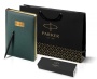 Подарочный набор: Шариковая ручка Parker  Jotter XL SE20 Monochrome в подарочной упаковке, цвет: Black, стержень: Mblue и Ежедневник зеленый недатиров