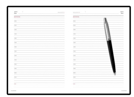 Подарочный набор: Шариковая ручка Parker Jotter Essential, Satin Black CT, стержень: Mblue, в подарочной упаковке и черный недатированный ежедневник