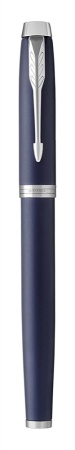 Перьевая ручка Parker IM Metal Matte Blue CT, перо: F, цвет чернил: blue, в подарочной упаковке.