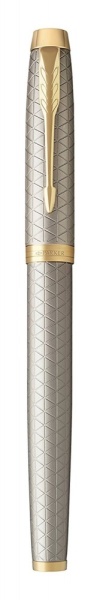Подарочный набор Parker: ежедневник, ручка перьевая Parker IM Premium Warm Silver Grey GT, цвет чернил синий