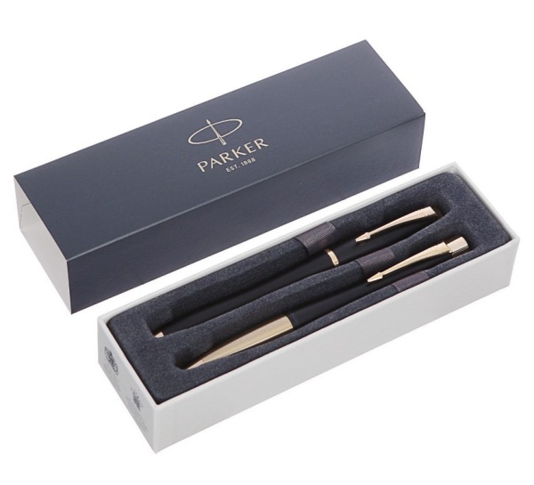 Подарочный набор из 2-х ручек Parker URBAN Muted black GT перьевая и шариковая ручки