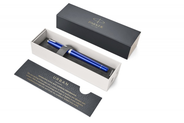 Перьевая ручка Parker Urban, Nightsky Blue CT, перо: F, цвет чернил: blue, в подарочной упаковке.