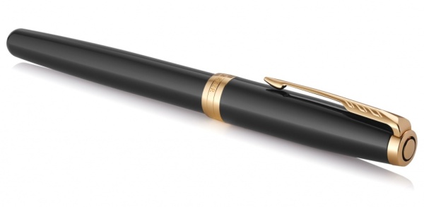 Перьевая ручка Parker Sonnet Black Lacquer GT, перо: F или М , цвет чернил: black, в подарочной упаковке