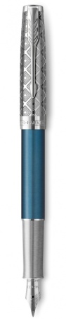 Перьевая ручка Parker Sonnet Premium Refresh BLUE CT, перо 18K, толщина F, цвет чернил black, подарочной упаковке