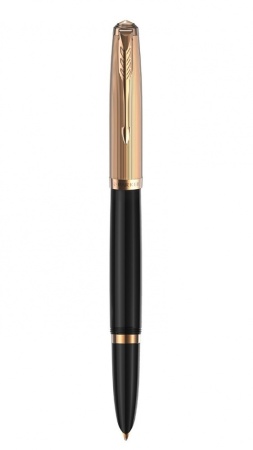 Перьевая ручка Parker 51 DELUXE BLACK GT, перо: F, цвет чернил: black, в подарочной упаковке.