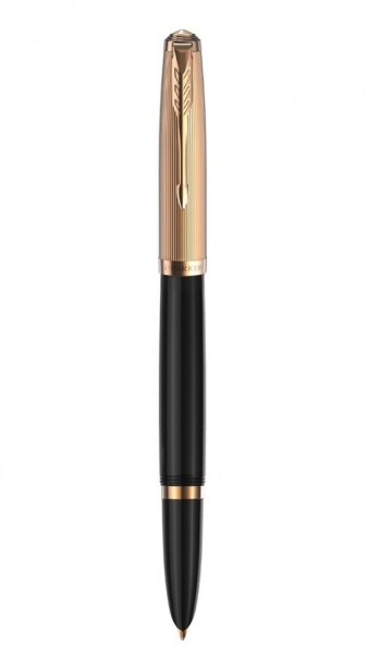 Перьевая ручка Parker 51 DELUXE BLACK GT, перо: F, цвет чернил: black, в подарочной упаковке.