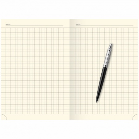 Подарочный набор:  Шариковая ручка Parker Jotter K60, цвет: Black и Ежедневник недатированный, черный срез, черный.