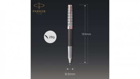 Ручка-роллер Parker Sonnet Premium Refresh GREY GT, стержень: F, цвет чернил: black, в подарочной упаковке