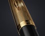 Перьевая ручка Parker 51 DELUXE BLACK GT, перо: F, цвет чернил: black, в подарочной упаковке.