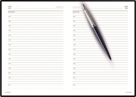 Подарочный набор: Шариковая ручка Parker Jotter Essential, Royal Blue CT и Ежедневник черный недатированный