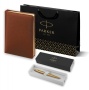 Подарочный набор: Шариковая ручка Jotter XL SE20 Monochrome в подарочной упаковке, цвет: Gold, стержень Mblue и Ежедневник коричневый недатированный