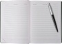 Подарочный набор Parker: Ежедневник черный из эко-кожи с тиснением и ручка шариковая Jotter Essential Satin Black CT, корпус черного цвета
