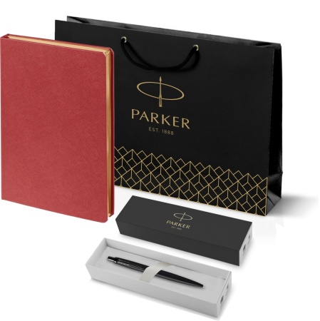 Подарочный набор: Шариковая ручка Parker  Jotter XL SE20 Monochrome в подарочной упаковке, цвет: Black, стержень: Mblue и Ежедневник недатиров