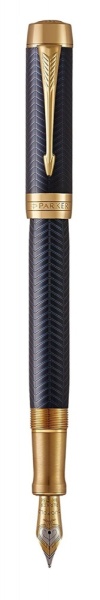 Перьевая ручка Parker Duofold Prestige Centennial, Blue Chevron GT Foutain Pen Fine, перо: F, цвет чернил: black, в подарочной упаковке.