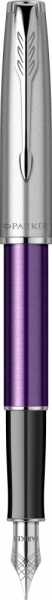 Перьевая ручка Parker Sonnet Essentials Violet SB Steel CT, перо: F, цвет чернил black, в подарочной упаковке.