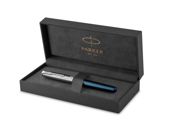 Перьевая ручка Parker Sonnet Premium Refresh BLUE CT, перо 18K, толщина F, цвет чернил black, подарочной упаковке