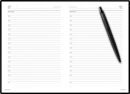 Подарочный набор: Шариковая ручка Parker  Jotter XL SE20 Monochrome в подарочной упаковке, цвет: Black, стержень: Mblue и Ежедневник черный недатирова