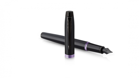 Перьевая ручка Parker IM Vibrant Rings Flame Amethyst Purple, перо:F/M, цвет чернил: blue, в подарочной упаковке.
