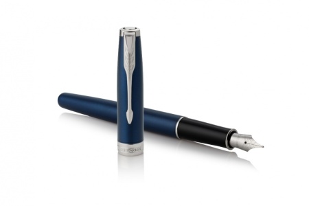 Перьевая ручка Parker Sonnet Blue Subtle CT, перо: F, цвет чернил: black, в подарочной упаковке