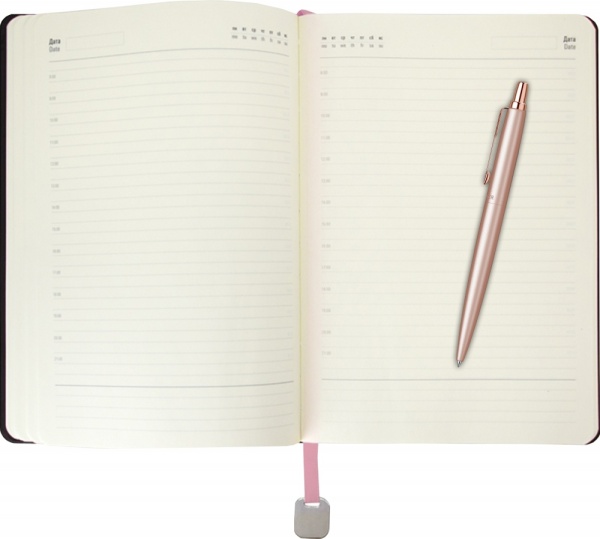 Подарочный набор: Шариковая ручка Jotter XL SE20 Monochrome в подарочной упаковке Pink Gold и Ежедневник недатированный  светло-розовый