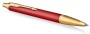Подарочный набор: Шариковая ручка Parker IM Premium K318 Red GT, цвет чернил синий и красный ежедневник с золотым срезом