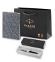 Подарочный набор: Шариковая ручка Parker Jotter Essential, Royal Blue CT, стержень: Mblue и Ежедневник  недатированный синий