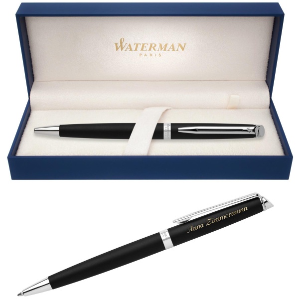 Шариковая ручка Waterman Hemisphere, цвет: MattBlack CT, стержень: Mblue