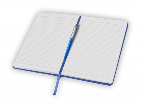 Подарочный набор: Шариковая ручка Parker Jotter ORIGINALS BLUE CT, стержень: Mblue В БЛИСТЕРЕ и блокнот ярко-синего цвета