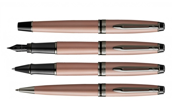 Перьевая ручка WatermanExpert Rose Gold F BLK в подарочной упаковке