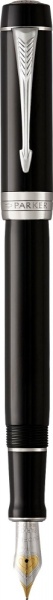 Перьевая ручка Parker Duofold Classic Black CT Centennial Fountain Pen, перо: F, цвет чернил: black, в подарочной упаковке.
