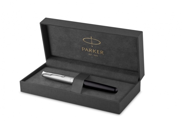 Перьевая ручка Parker Sonnet Entry Point Black Steel CT, перо: F, цвет чернил: black, в подарочной упаковке