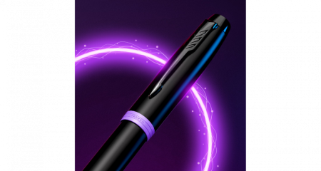Шариковая ручка Parker IM Vibrant Rings Flame Amethyst Purple, стержень: Mblue, в подарочной упаковке.