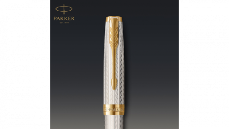 Перьевая ручка Parker Sonnet Silver Mistral GT, перо: F, цвет чернил: black, в подарочной упаковке