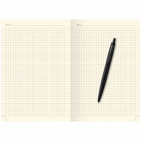 Подарочный набор: Шариковая ручка Parker Jotter XL SE20 Monochrome и Ежедневник недатированный, черный срез, черный.