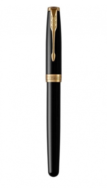 Перьевая ручка Parker Sonnet Black Lacquer GT, перо: F или М , цвет чернил: black, в подарочной упаковке