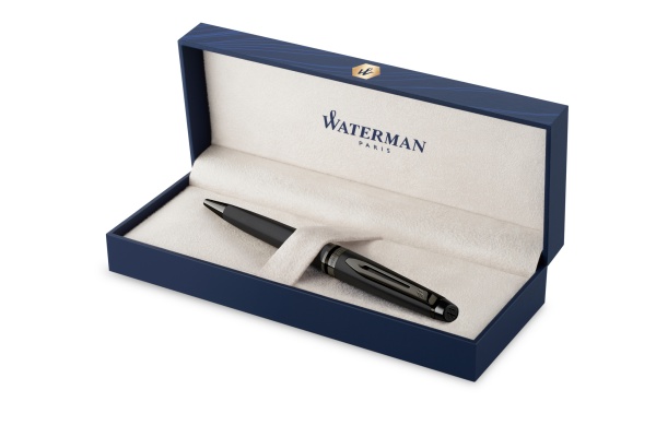 Шариковая ручка Waterman Expert Black, цвет чернил Mblue, в подарочной упаковке