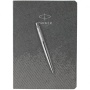 Подарочный набор: Шариковая ручка Parker Jotter Essential, St. Steel СT и Ежедневник  недатированный, серый
