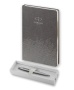 Подарочный набор: Шариковая ручка Parker Jotter Essential, St. Steel СT и Ежедневник  недатированный, серый