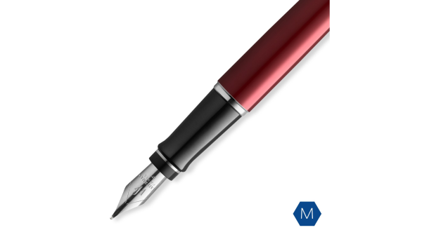 Перьевая ручка Waterman "Expert Dark Red Lacquer CT Black", перо: M, цвет чернил: blue.