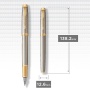 Перьевая ручка Parker IM Premium Warm Silver (grey)  GT, перо: F, цвет чернил: blue, в подарочной упаковке.