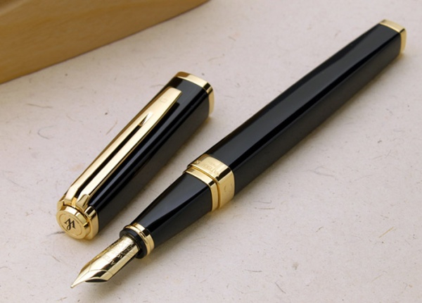 Перьевая ручка Waterman Exception, цвет: Slim Black GT, перо: F/M