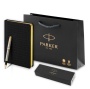 Подарочный набор: Ручка роллер Parker IM Metal Core Brushed Metal GT и Ежедневник недатированный А5 чёрный
