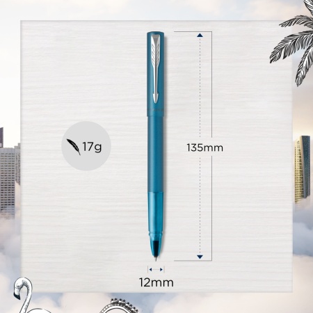 Ручка-роллер Parker Vector XL Teal CT, цвет чернил black, стержень: F, в подарочной упаковке.