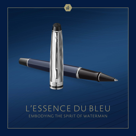 Ручка-роллер Waterman Expert22 SE deluxe Blue CT, цвет: Black, в подарочной упаковке