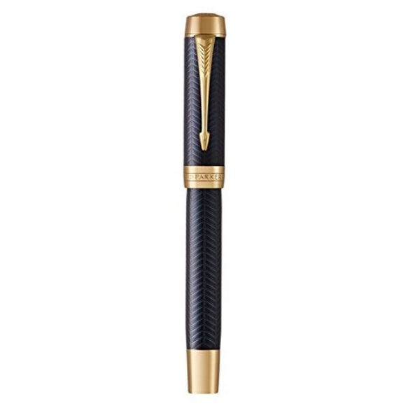 Перьевая ручка Parker Duofold Prestige Centennial, Blue Chevron GT Foutain Pen Medium, перо:M , цвет чернил: black, в подарочной упаковке.
